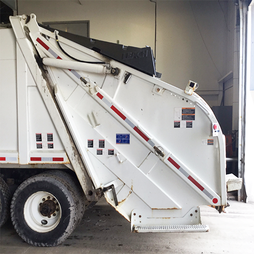 labrie front loader garbage truck support